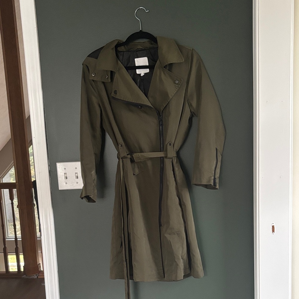 Avec Les Filles Olive Moto Trench Coat - Picture 7 of 8